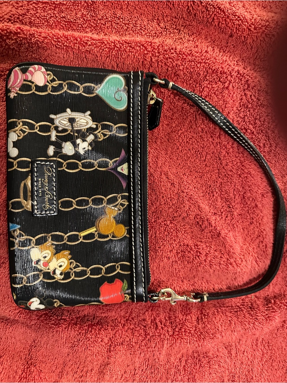 Dooney & Bourke Black Disney Charm-Print Wristlet